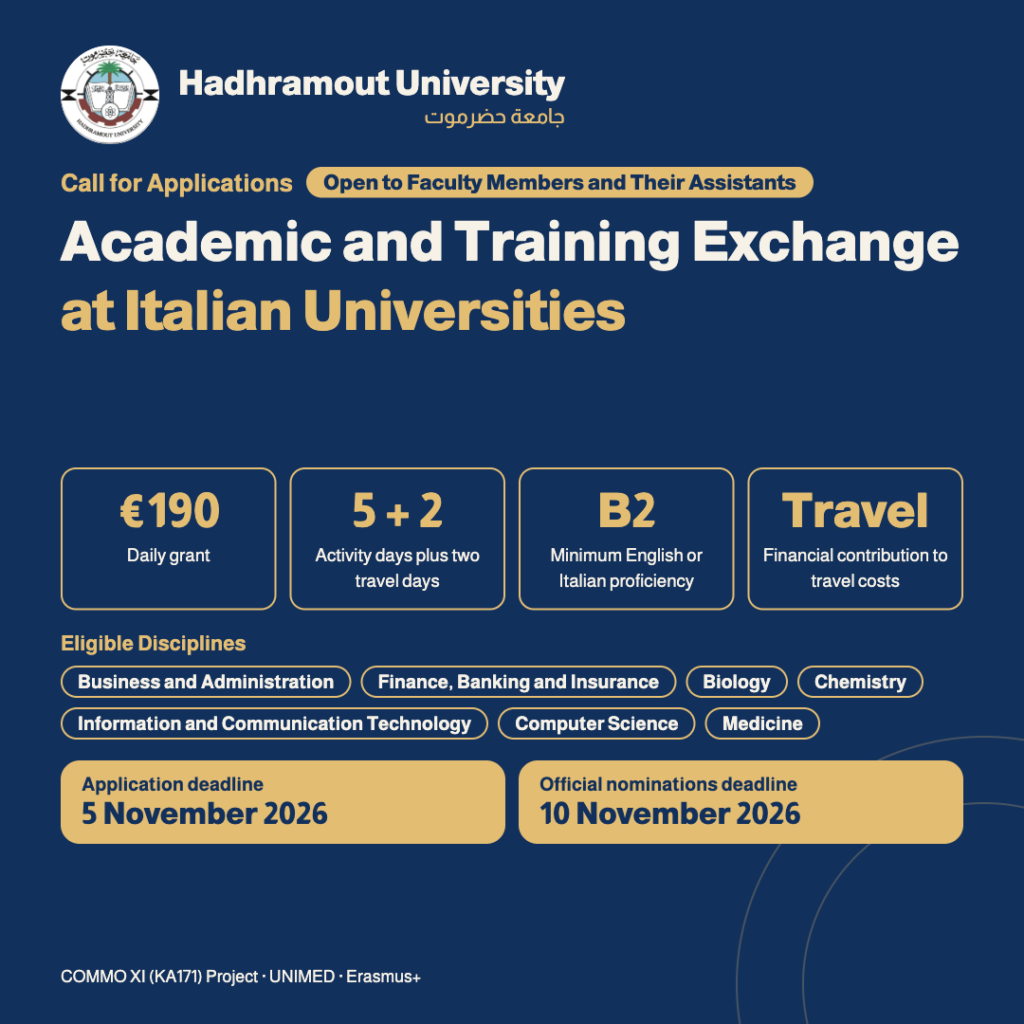 Call for Academic and Training Mobility Opportunities in Italin Universities